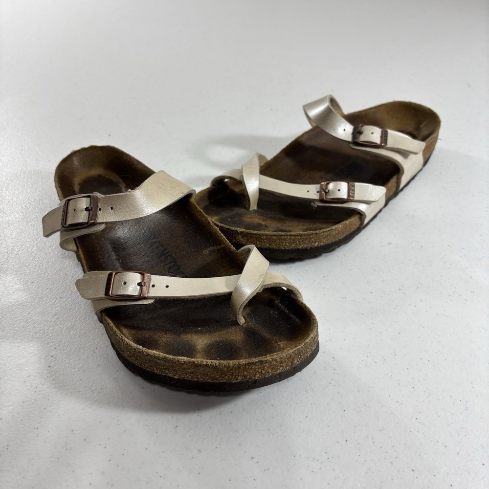 BIRKENSTOCK Women's Sz 9-9.5 M/EUR 40 MAYARI Birko-Flor GRACEFUL PEARL WHITE
